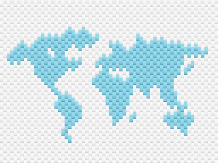 illustration world map consisting of many plate with effect 3d.のイラスト素材