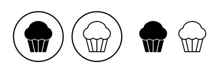 Cup cake icon vector. cake icon. bakery. muffinのイラスト素材