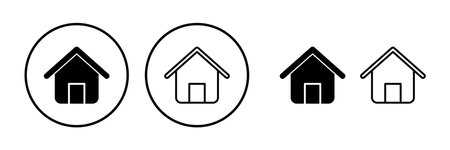 Home icon vector. House vector iconのイラスト素材