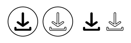 Download icon vector. Downloading vector iconのイラスト素材