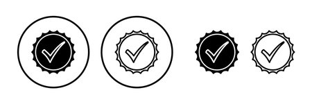 Approved icon vector. Approved or Certified Medal Iconのイラスト素材