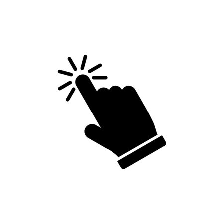 hand click icon vector. clicking finger icon. pointer iconのイラスト素材
