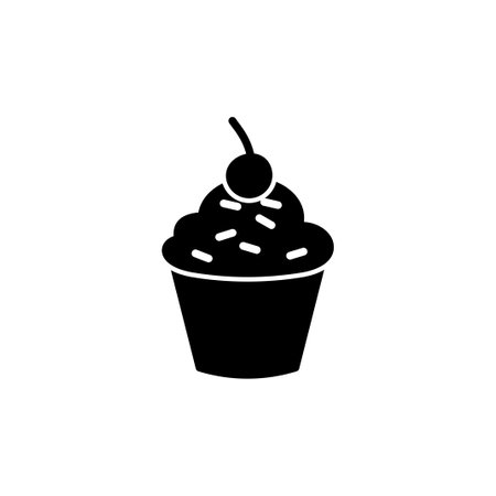 Cup cake icon vector. cake icon. bakery. muffinのイラスト素材