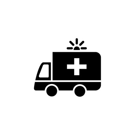 Ambulance icon vector. Ambulance car iconのイラスト素材
