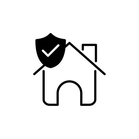 Home insurance icon vector. home shield protect logoのイラスト素材
