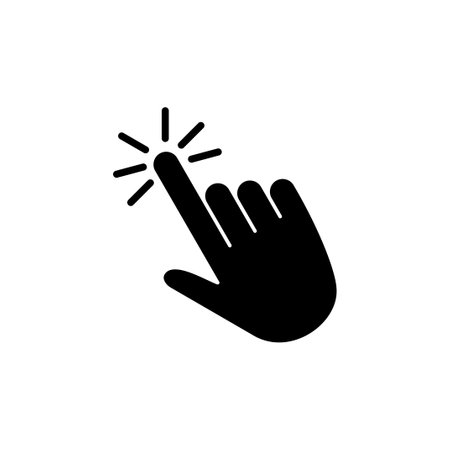 hand click icon vector. clicking finger icon. pointer iconのイラスト素材