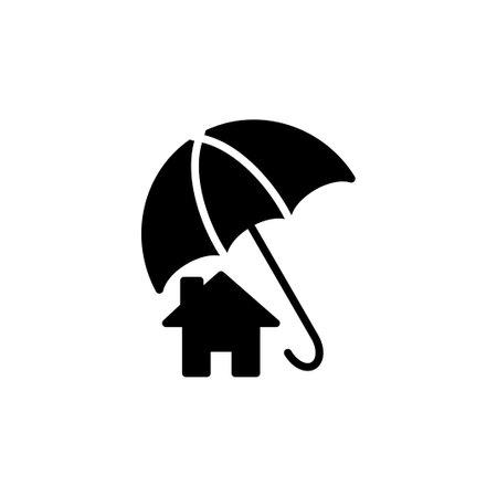 Home insurance icon vector. home shield protect logoのイラスト素材