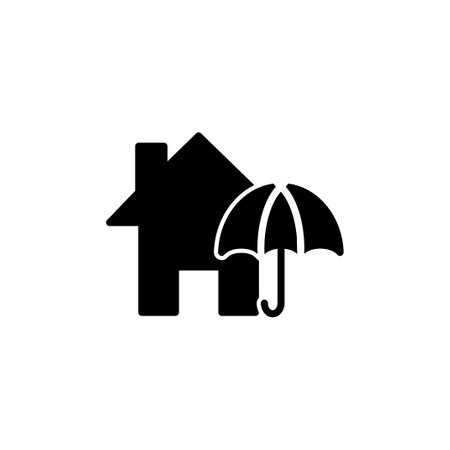 Home insurance icon vector. home shield protect logoのイラスト素材
