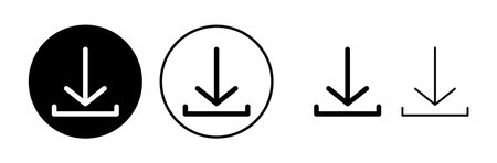 Download icon vector. Downloading vector iconのイラスト素材