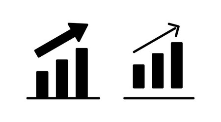 Growing graph Icon vector. Chart icon. Graph Iconのイラスト素材