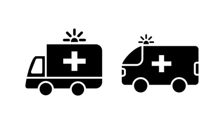 Ambulance icon vector. Ambulance car iconのイラスト素材