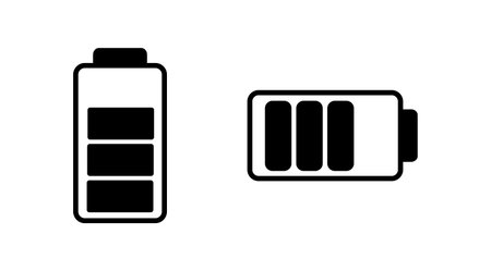 Battery icon vector. Battery charge indicator icon.のイラスト素材