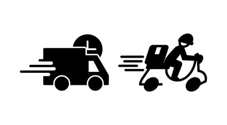Delivery icon vector. Shipping fast delivery iconのイラスト素材