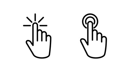 hand click icon vector. clicking finger icon. pointer iconのイラスト素材