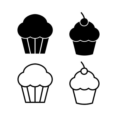 Cup cake icon vector. cake icon. bakery. muffinのイラスト素材