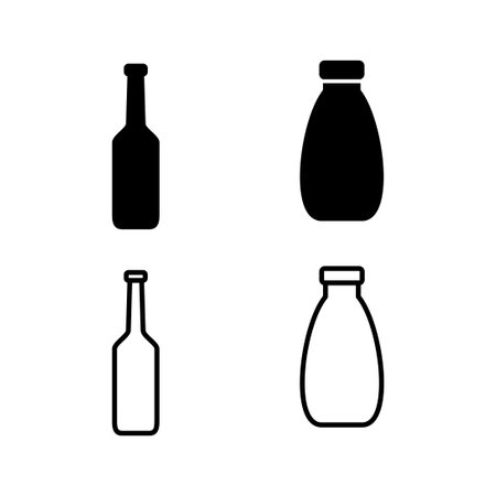 bottle icon vector. bottle icon in trendy flat designのイラスト素材