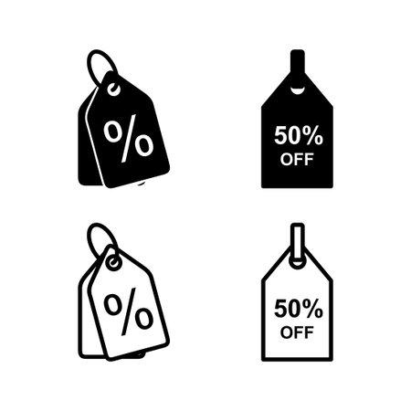 Discount icon vector. shopping tags. percentage iconのイラスト素材