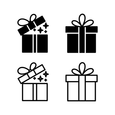 Gift icon vector. gift box icon. birthday giftのイラスト素材