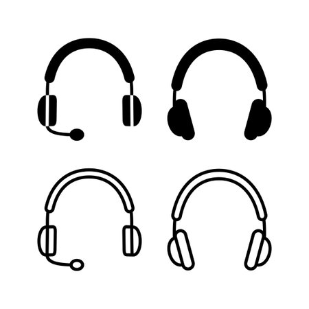 Headphone icon vector. headphones earphones icon. headsetのイラスト素材