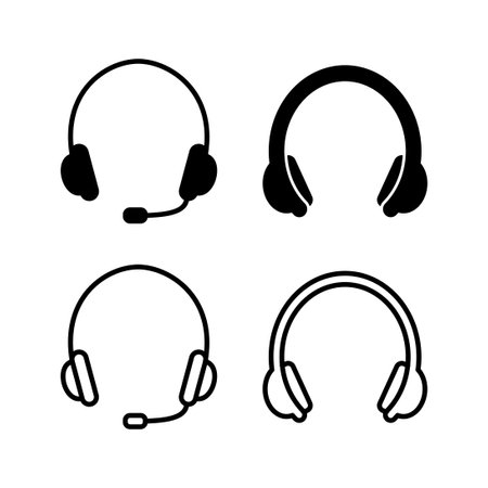Headphone icon vector. headphones earphones icon. headsetのイラスト素材