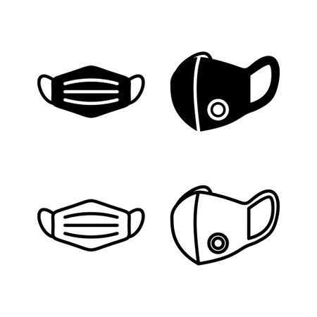Face mask icon vector. medical Face Mask icon.のイラスト素材