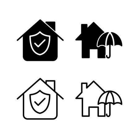 Home insurance icon vector. home shield protect logoのイラスト素材