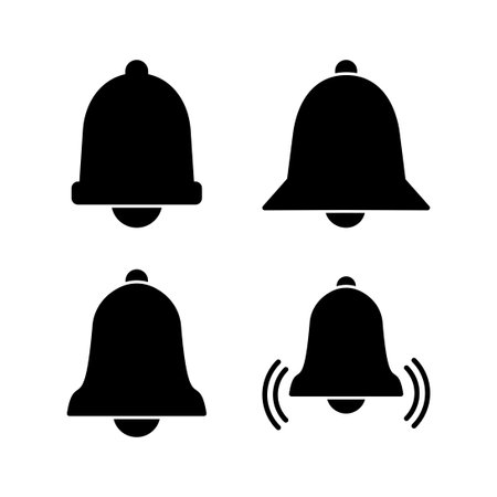 Bell Icon vector in trendy flat style isolated. Notification symbol web site designのイラスト素材