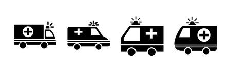 Ambulance icon vector. Ambulance car iconのイラスト素材