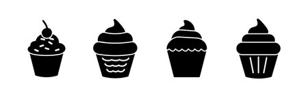 Cup cake icon vector. cake icon. bakery. muffinのイラスト素材