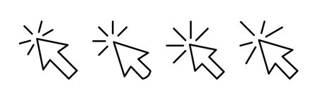 Click icon vector. cursor icon vector. pointer signのイラスト素材