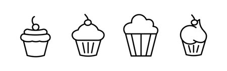 Cup cake icon vector. cake icon. bakery. muffinのイラスト素材