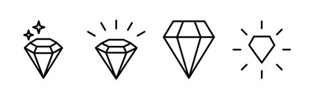 Diamond icon vector. gem icon. crystal stoneのイラスト素材