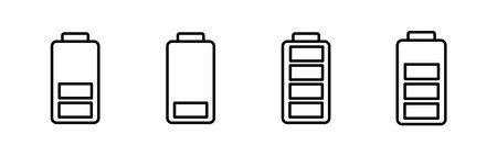Battery icon vector. Battery charge indicator icon.のイラスト素材
