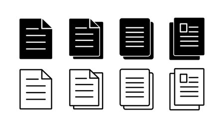 Document icon vector. Paper icon. File Iconのイラスト素材
