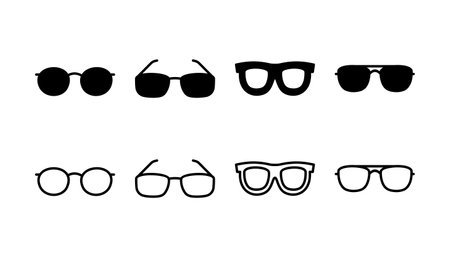 Glasses icon vector. eye glasses icon. sunglassesのイラスト素材