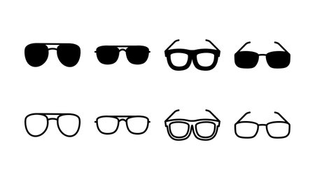 Glasses icon vector. eye glasses icon. sunglassesのイラスト素材