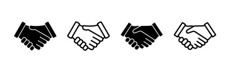 Hand shake icon vector. business handshake. contract agreement. partnershipのイラスト素材