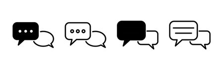 Chat icon vector. Chat Icon in trendy flat style isolated. Speech bubble symbolのイラスト素材