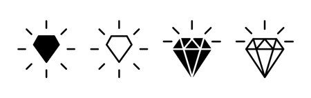 Diamond icon vector. gem icon. crystal stoneのイラスト素材