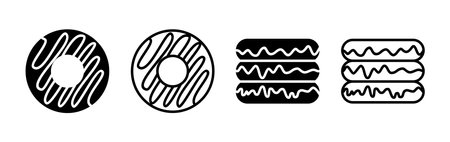 Donut icon vector. doughnut icon. donut logoのイラスト素材