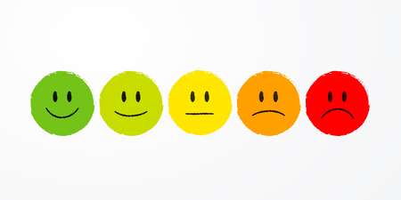 Smiley emoticons emoji icon positive, neutral and negative.のイラスト素材