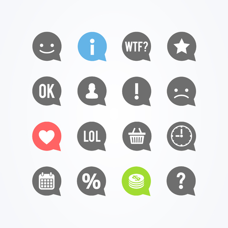 Comic Communication Speech Bubble Clouds Iconsのイラスト素材