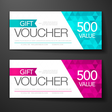 illustration, gift voucher template with clean and modern premium pattern.のイラスト素材