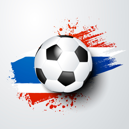 vector illustration football world championship with ball and thailand flag colors.のイラスト素材