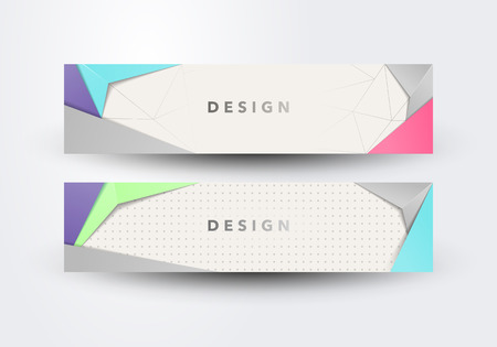 vector illustration of two modern abstract elements design banner setのイラスト素材