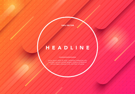 Vector web element colorful minimal future geometric covers design background. Fluid shapes composition with halftone gradients and geometric patterns.のイラスト素材