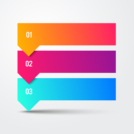 Vector 3 Step Arrow List Colorful Banners Infographic Diagramのイラスト素材