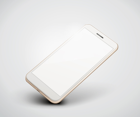 Vector Illustration Realistic Perspective Smartphone Mockup isolated. For Printing and Web Element, Game and Application Templateのイラスト素材