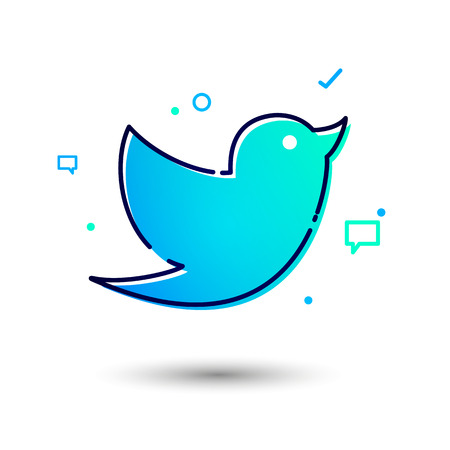 Vector Illustration Of Modern Blue Birdのイラスト素材