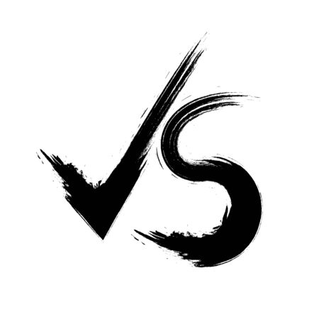 Vector illustraton VS symbol competition, Versus grunge text brush painting letters.のイラスト素材